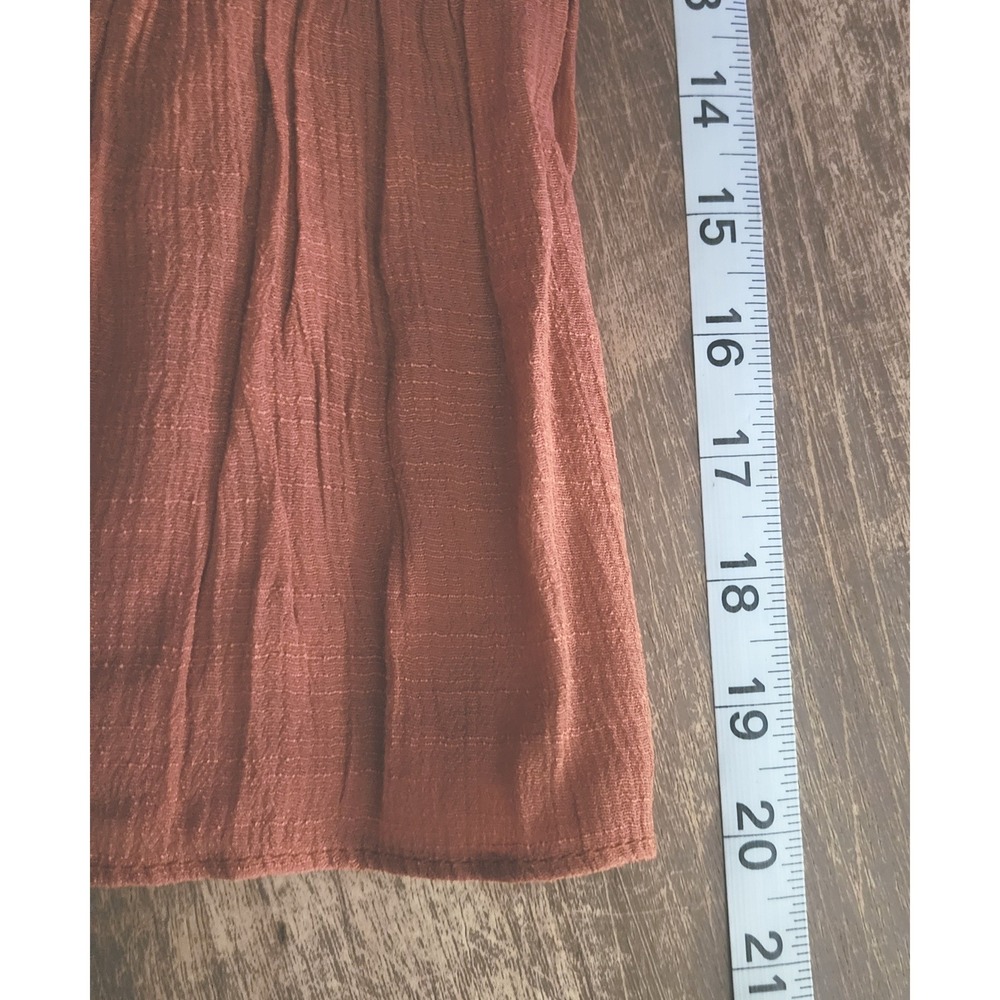 Flawless Blouse Women Burnt Orange Tiered Bell Sleeve Boho Top, M - Picture 7 of 8